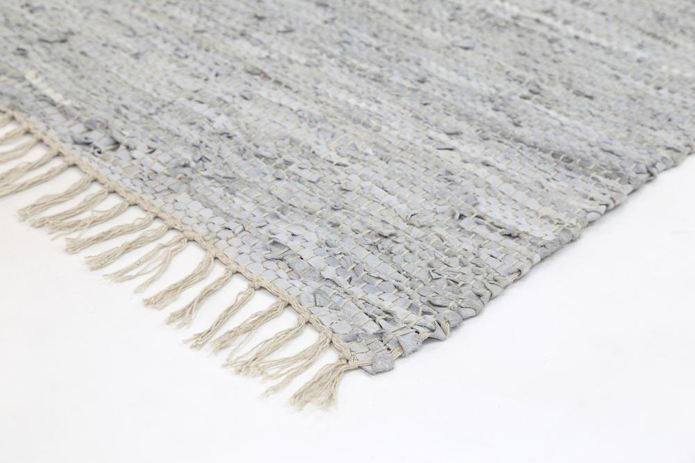 Leather Rug White