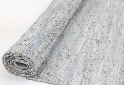 Leather Rug White