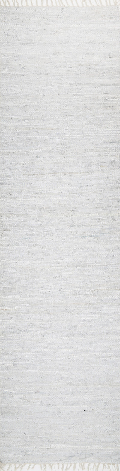 Leather Rug White