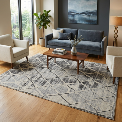 Frisee Rug 635A L.GREY / CREAM