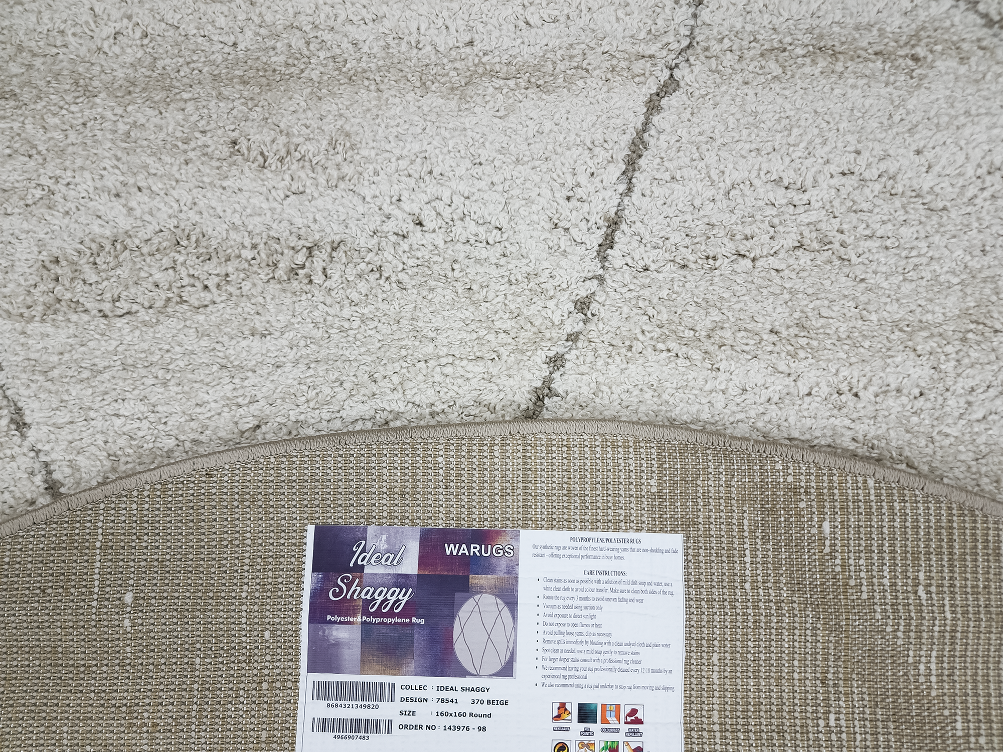 IDEAL SHAGGY  78541 370 BEIGE (ROUND)
