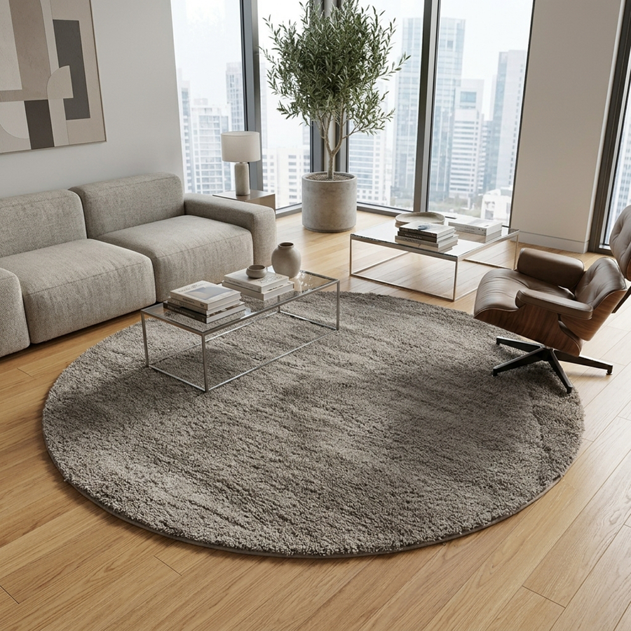 IDEAL SHAGGY  80261 380 BROWN (ROUND)