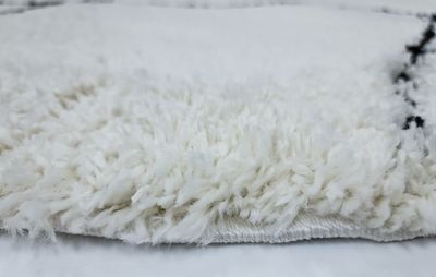 IDEAL SHAGGY  80260 390 WHITE BLACK (ROUND)