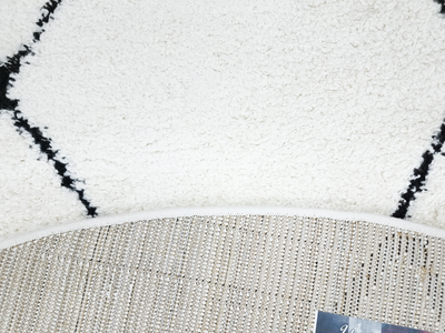 IDEAL SHAGGY  80260 390 WHITE BLACK (ROUND)