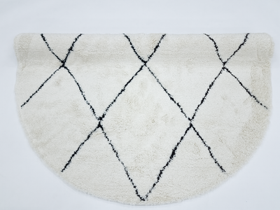 IDEAL SHAGGY  80260 390 WHITE BLACK (ROUND)