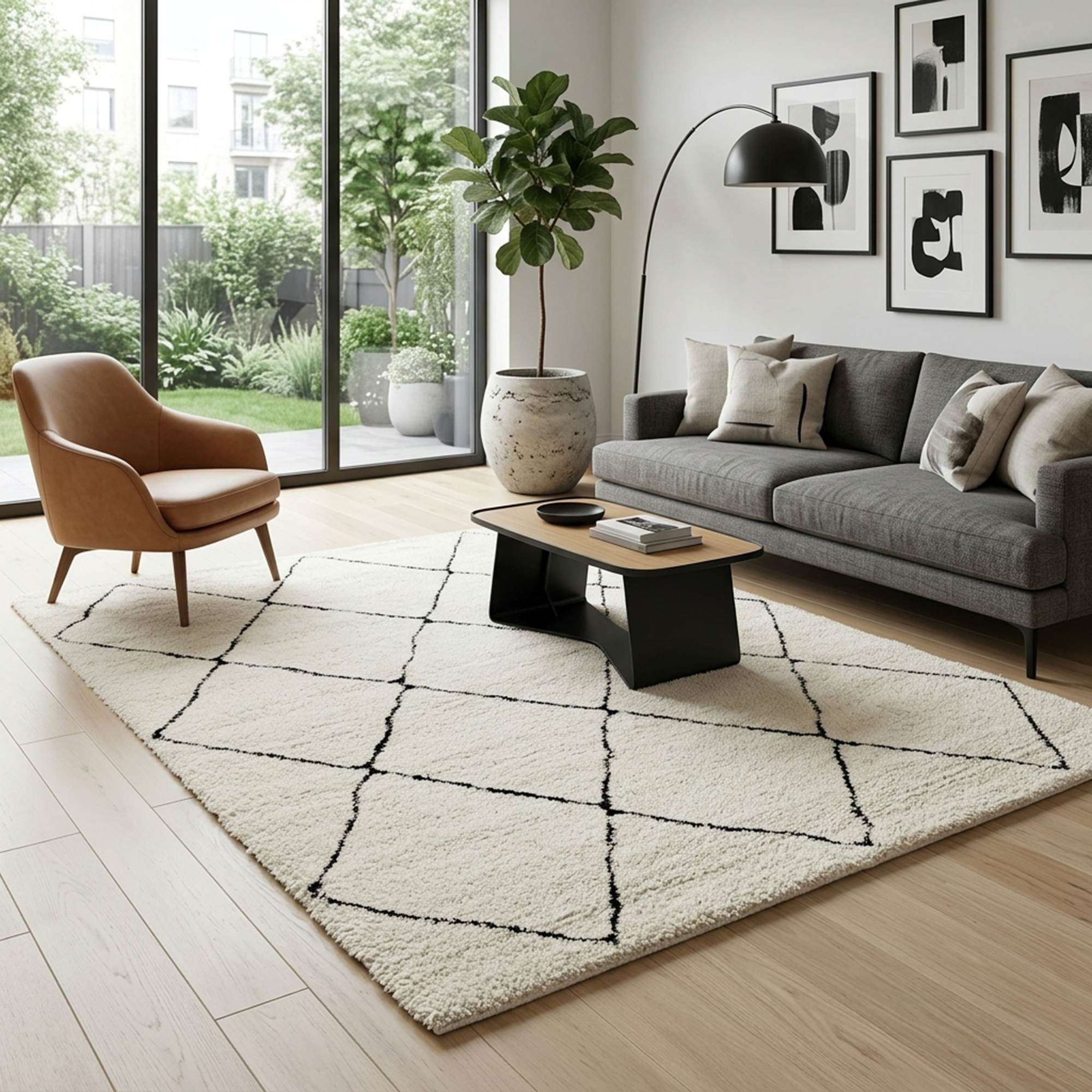 IDEAL SHAGGY  80260 390 WHITE BLACK