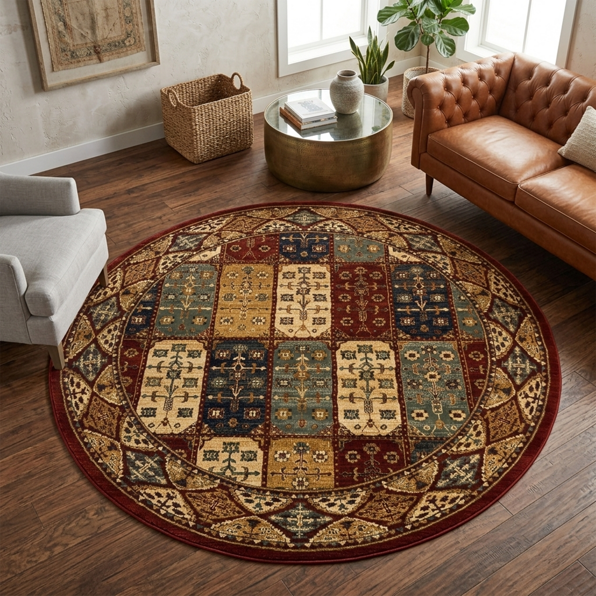 Ottoman 9543 RED/RED (Round)