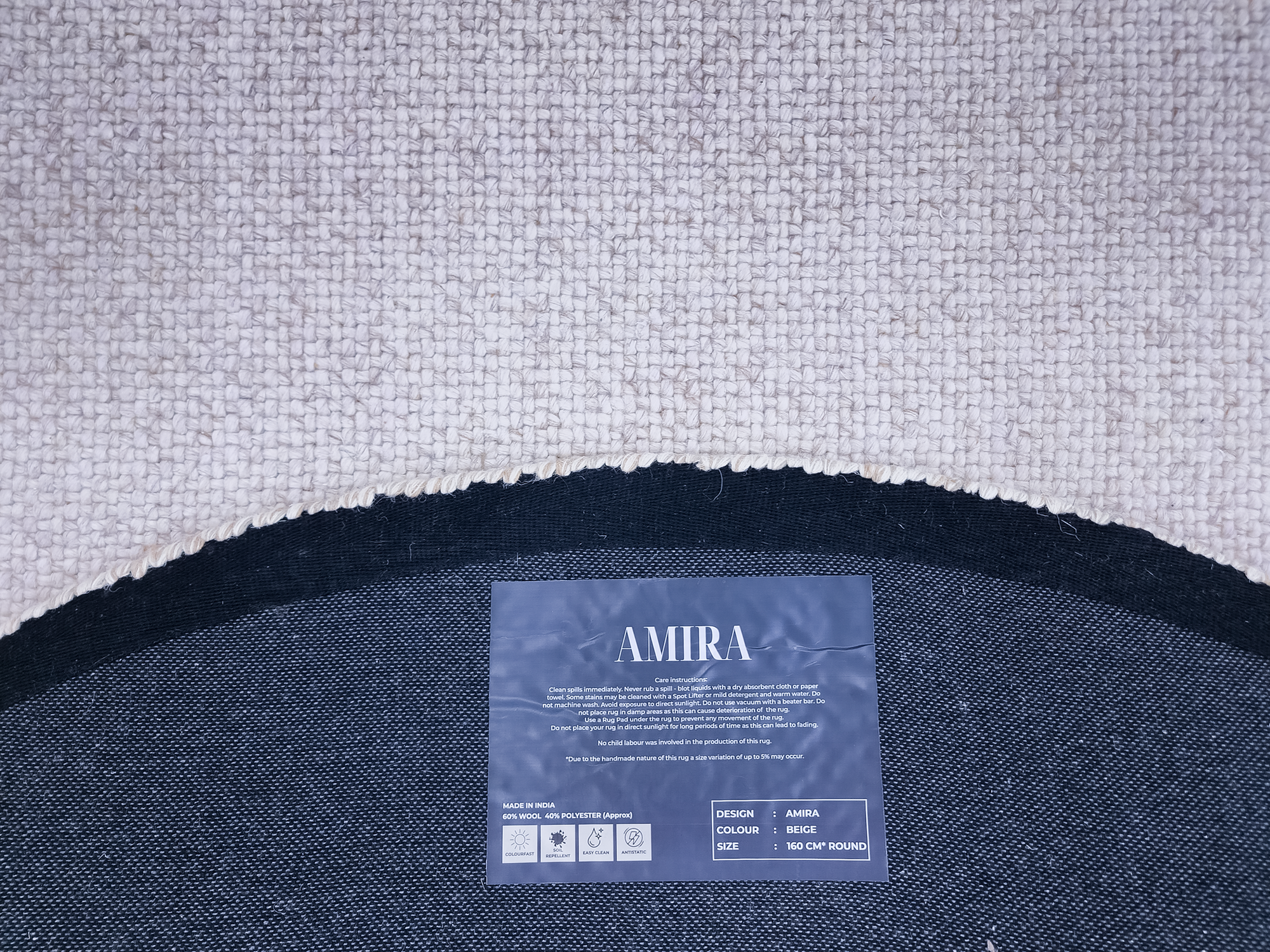 AMIRA BEIGE-WOOL &  POLYESTER