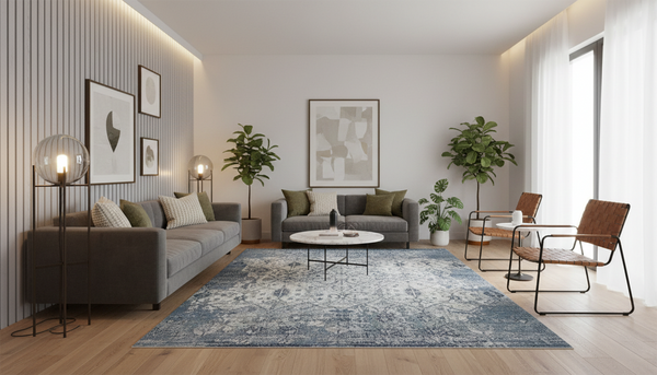 Alexa 083 CREAM/BLUE - WA Rugs