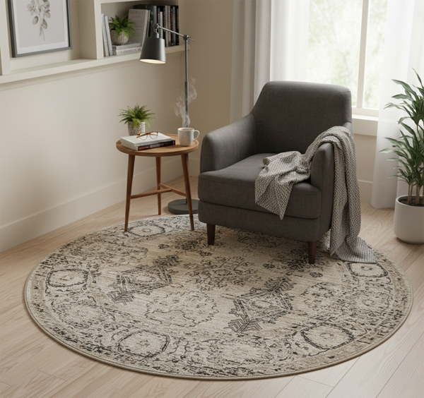 Alexa 6890 BEIGE/CREAM (Round) - WA Rugs