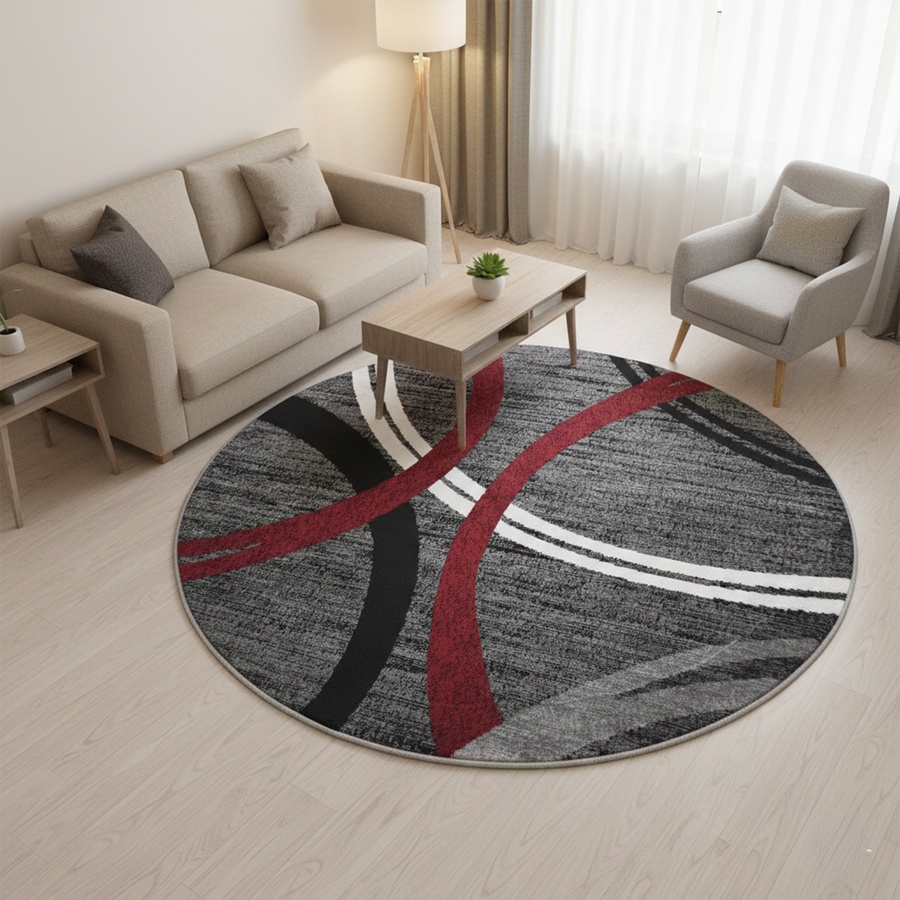 Alexa  815 DARK GREY/RED (ROUND)