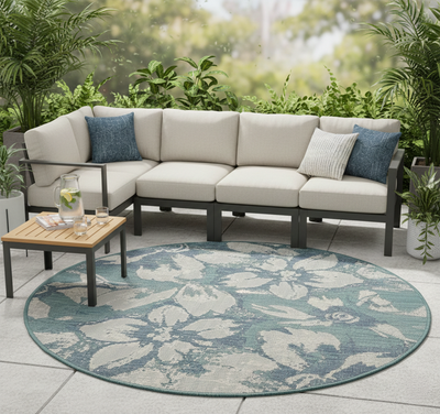 LUSH  1173 S. Aqua Ecru S.NAVY (Round)