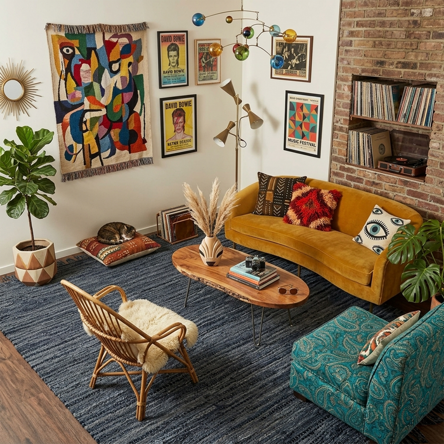 Leather Rug Grey