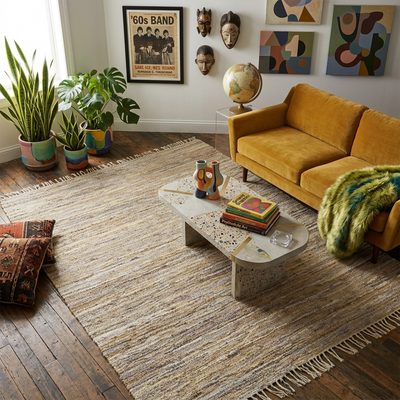 Leather Rug Sage