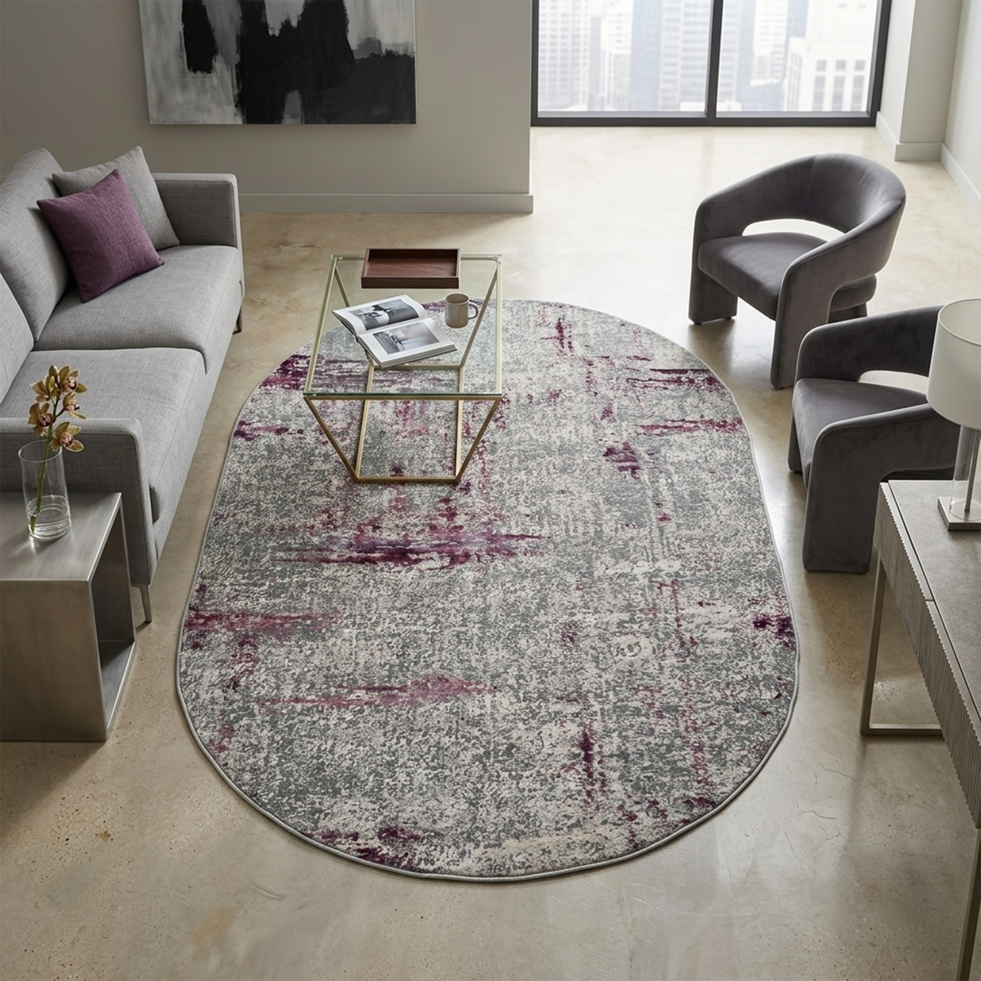Madrid 9162 BEIGE/LILA (Oval)