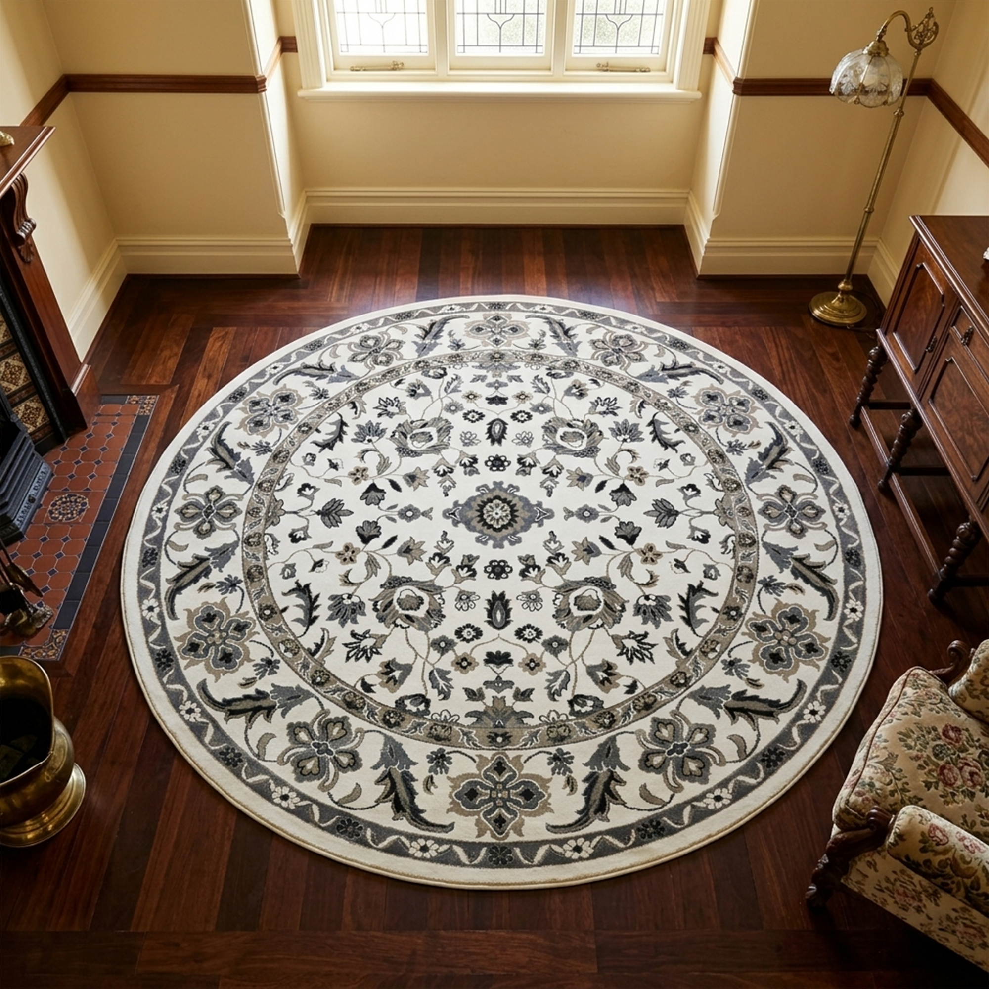 Ottoman 079 CREAM/CREAM (Round)