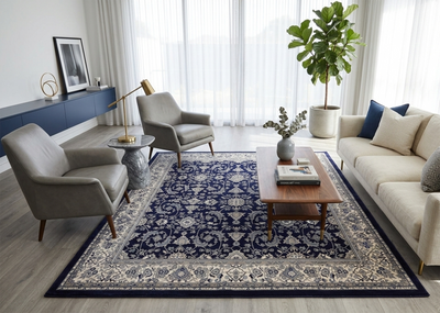 Ottoman 4379 NAVY/NAVY