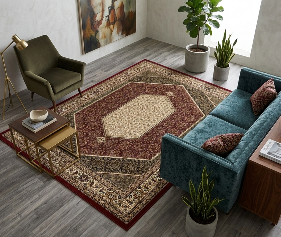 Ottoman 9052 RED/RED