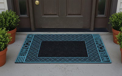 Outdoor PVC Door mat (Welcome A2 Turquoise)