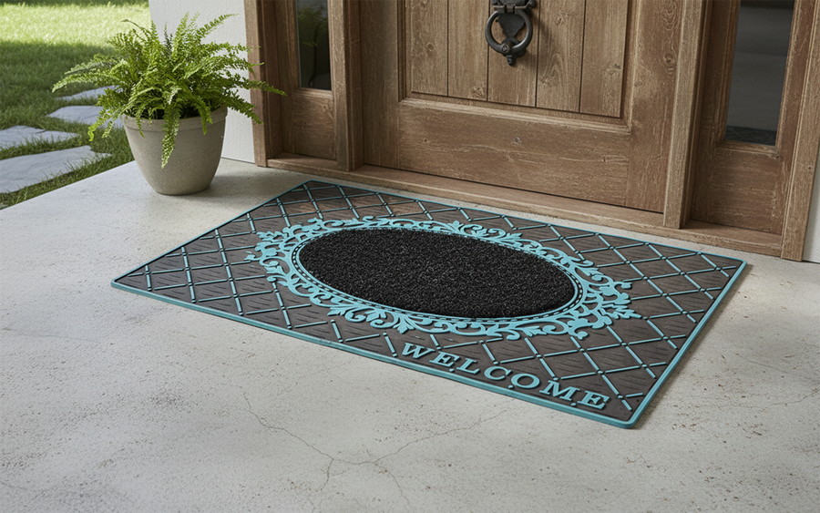 Outdoor PVC Door mat (Welcome D1 Turquoise)