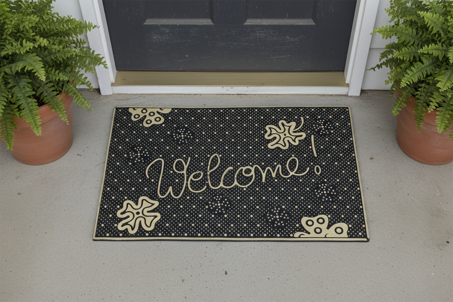Outdoor PVC Door mat (Welcome E1   Gold)