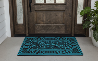 Outdoor PVC Door mat (Welcome Turquoise)