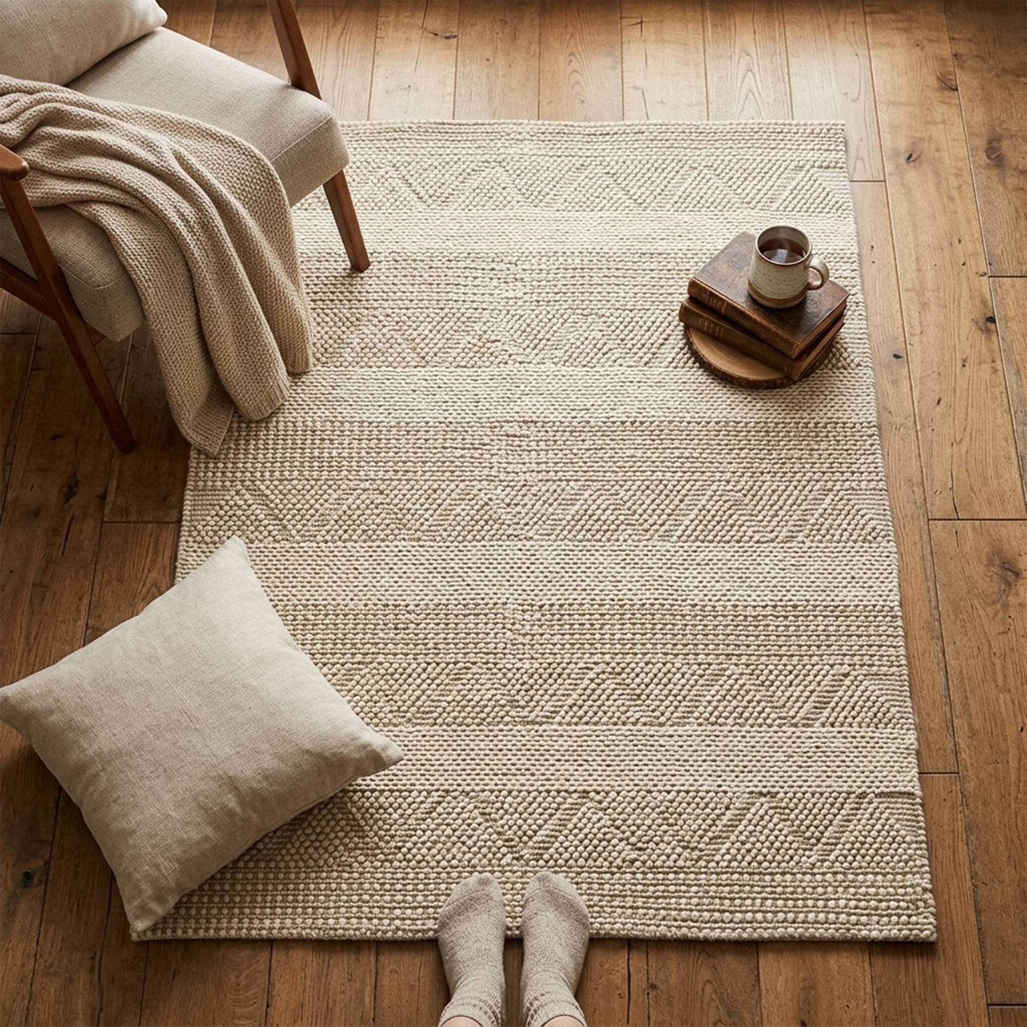 Textures 103 Ivory (Wool & Cotton blend)