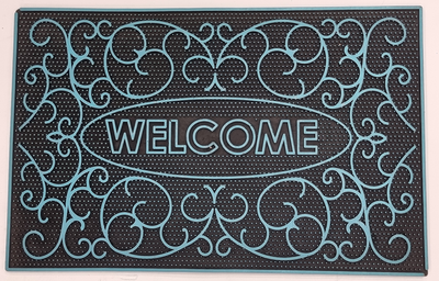 Outdoor PVC Door mat (Welcome A3 Turquoise)