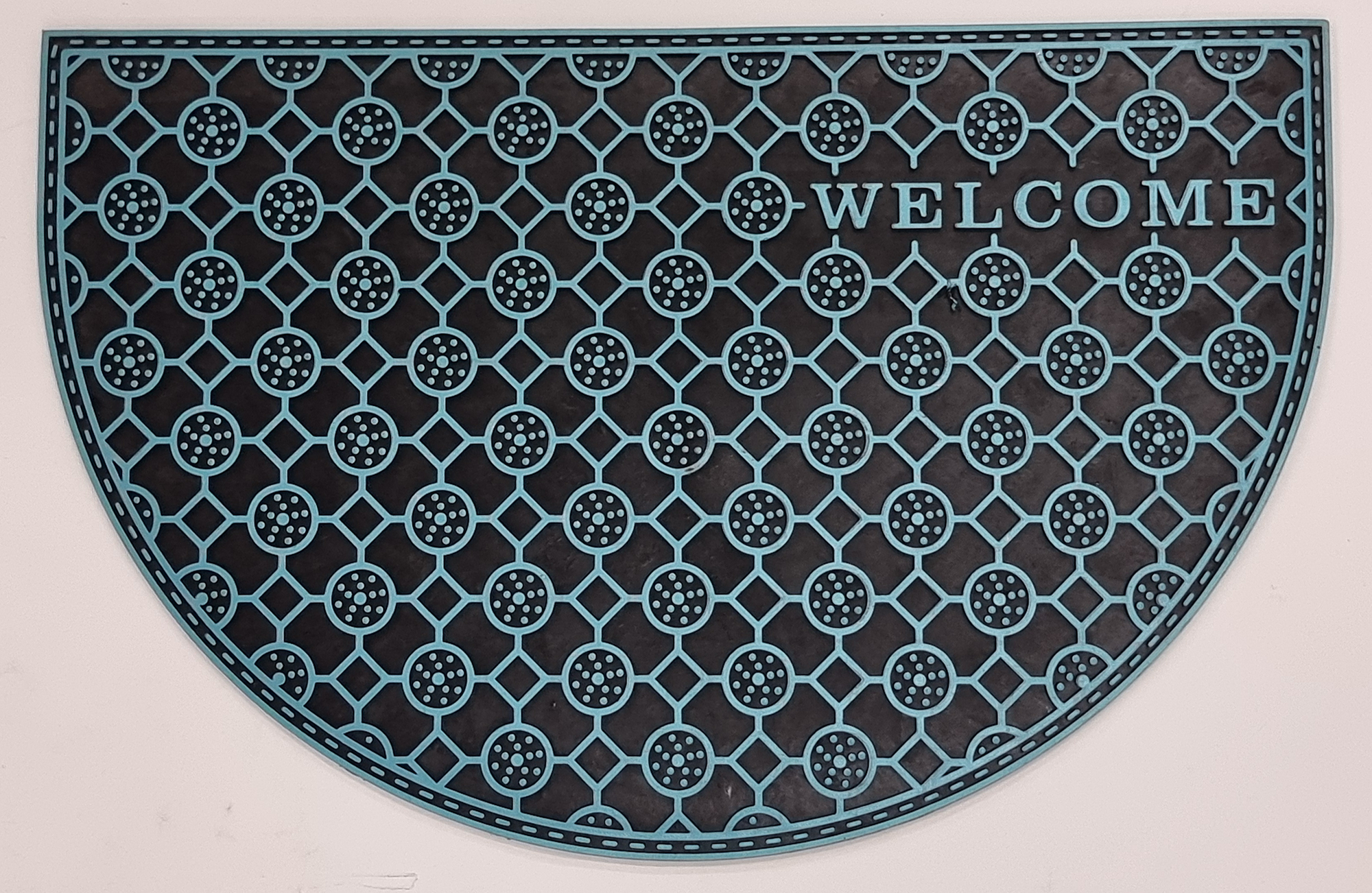 Outdoor PVC Door mat (Welcome B1 Turquoise Half moon)