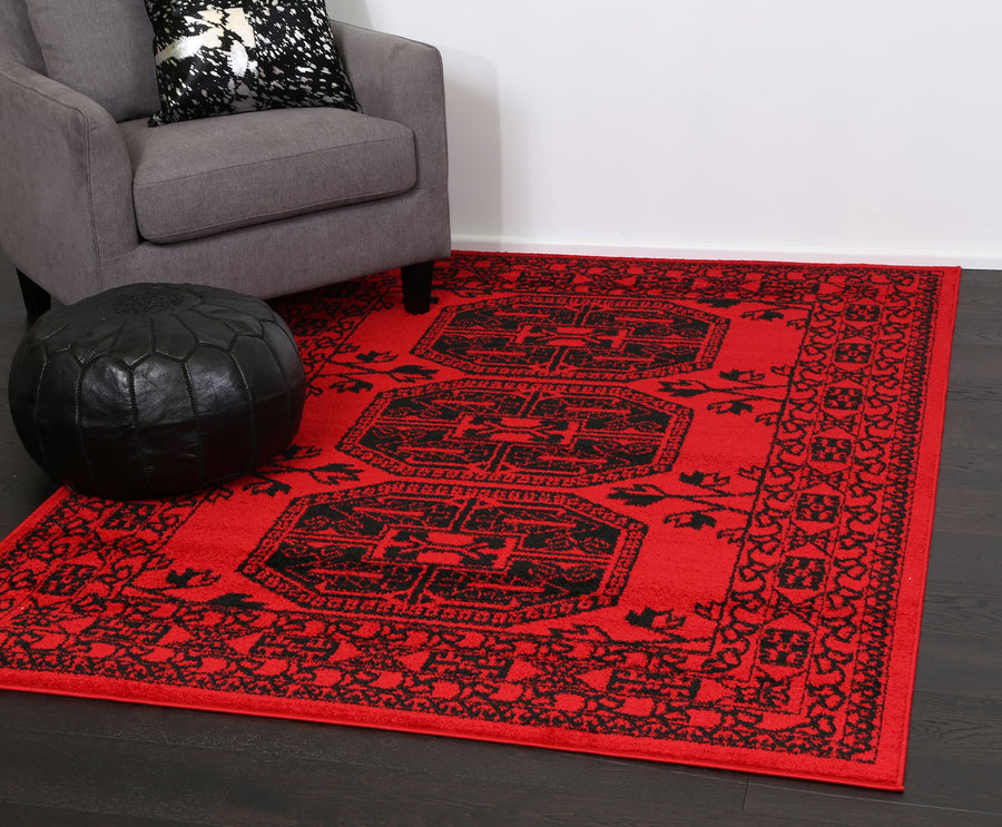 Tribe Red Afghan Traditional Rug