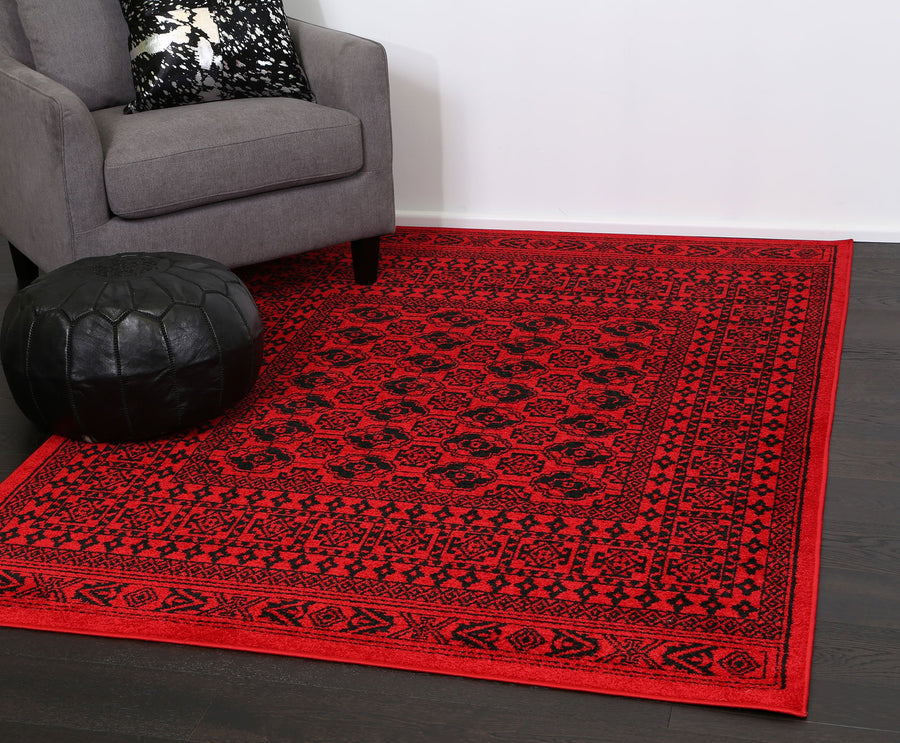 Tribe Traditional Afghan Red Rug