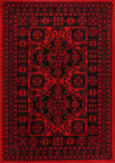 Tribe Afghan Traditional Red Rug