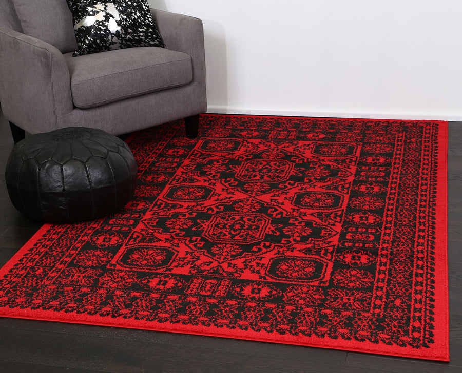 Tribe Afghan Traditional Red Rug