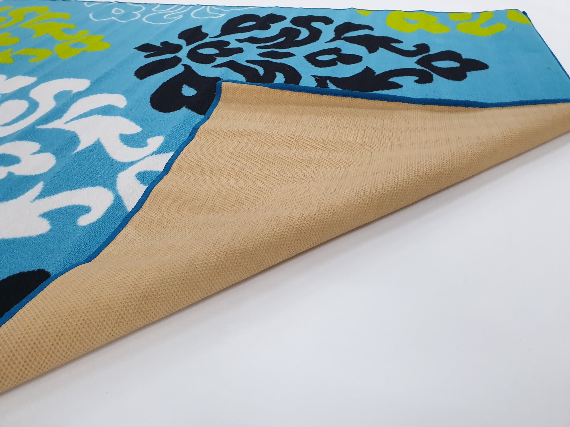 Damask Teal - Rubber backing