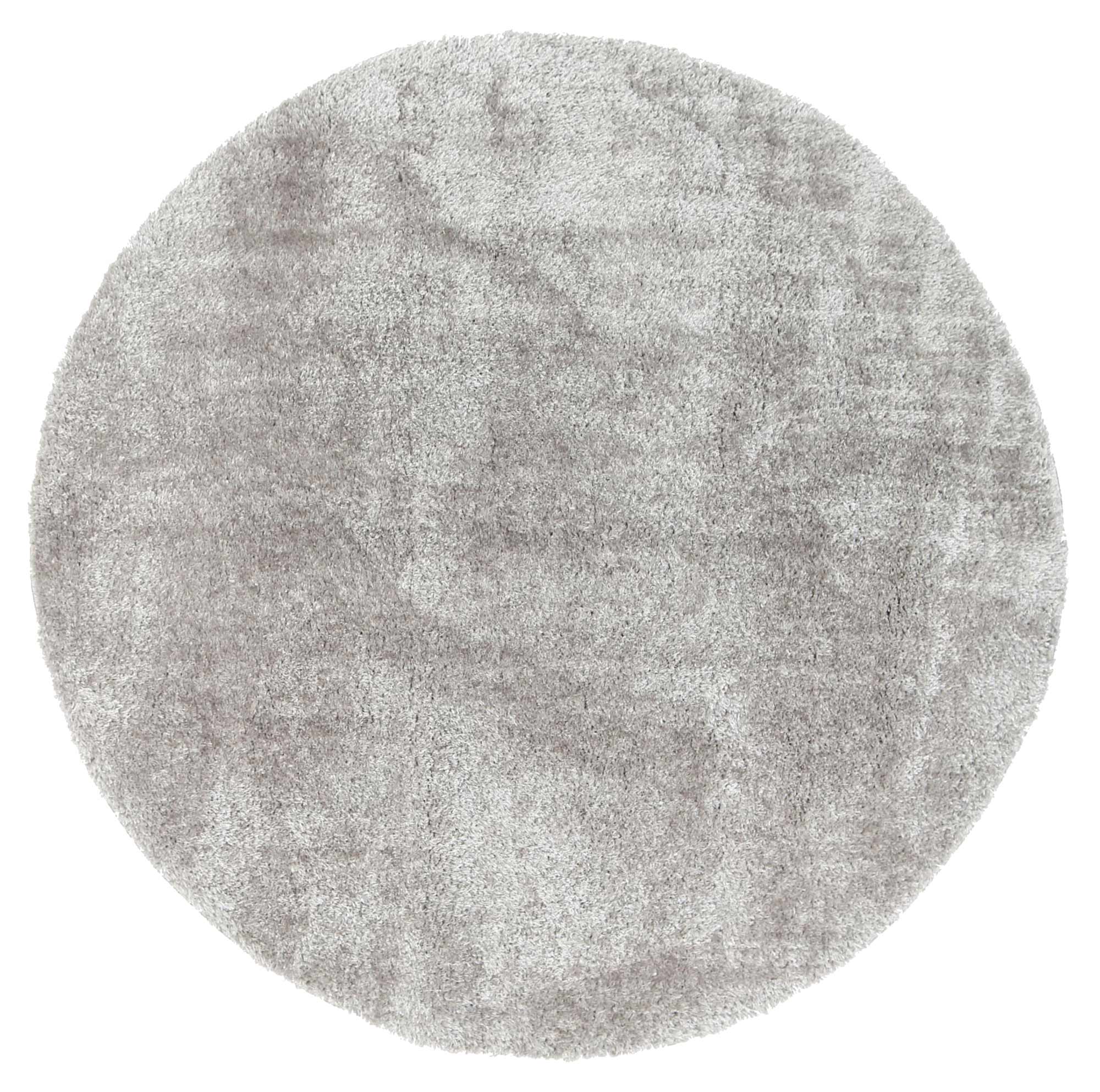 Fluffy  Shaggy Round Rug Grey