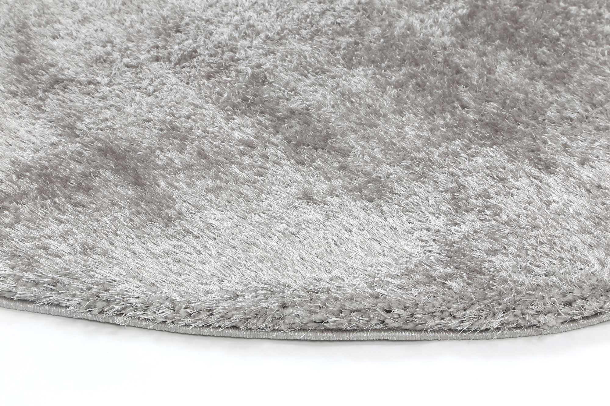 Fluffy  Shaggy Round Rug Grey