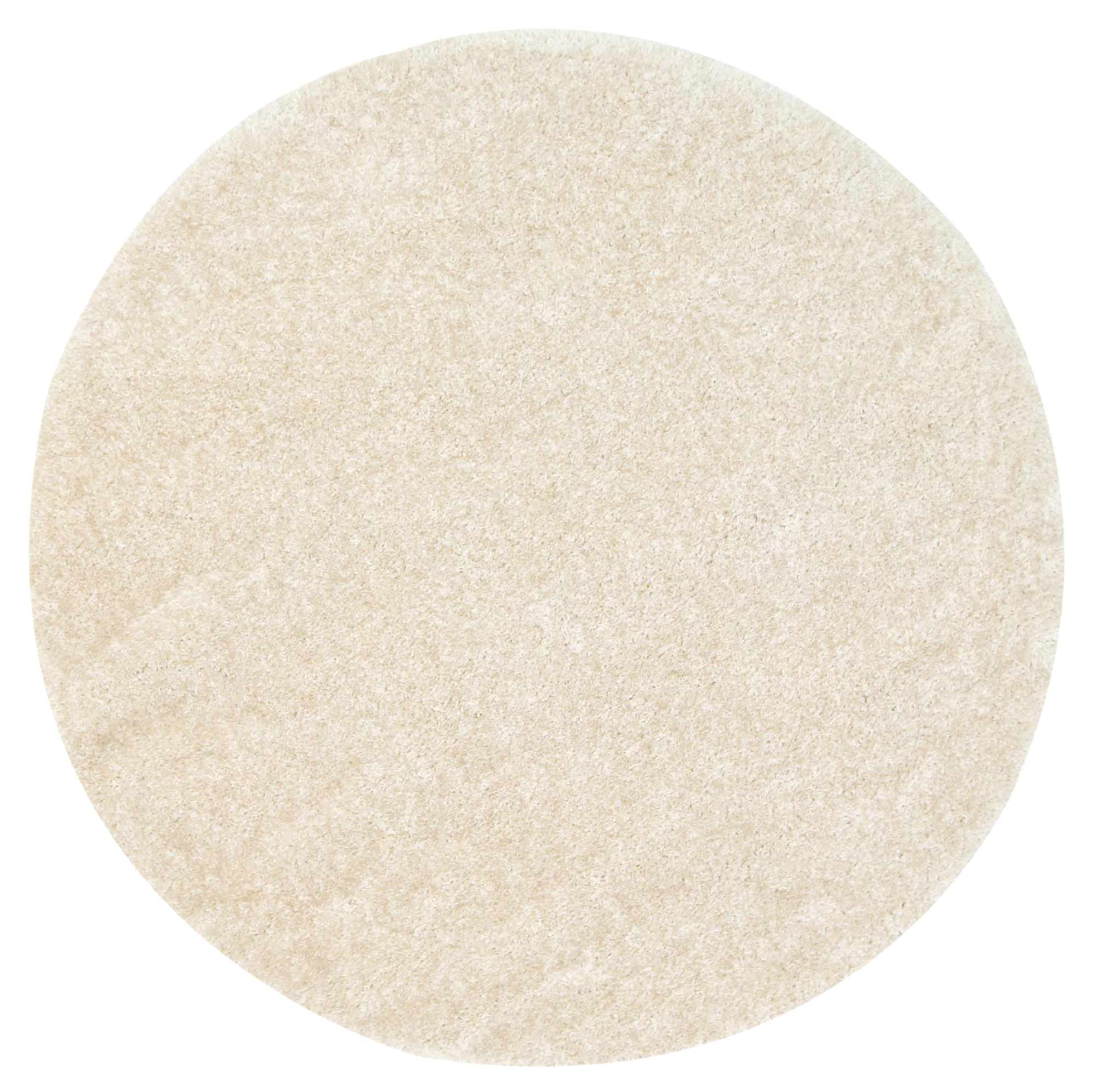 Fluffy  Shaggy Round Rug Ivory