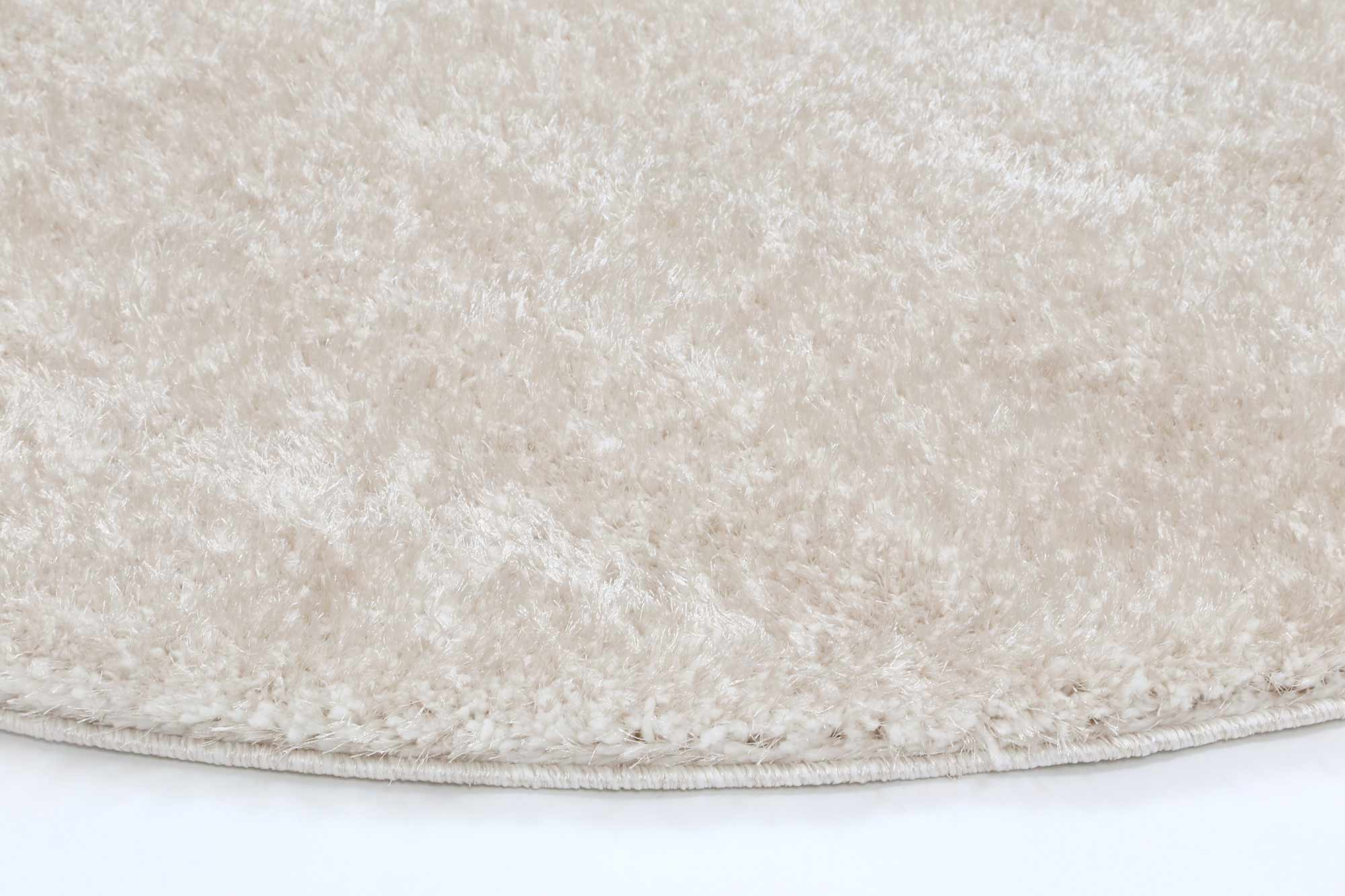 Fluffy  Shaggy Round Rug Ivory