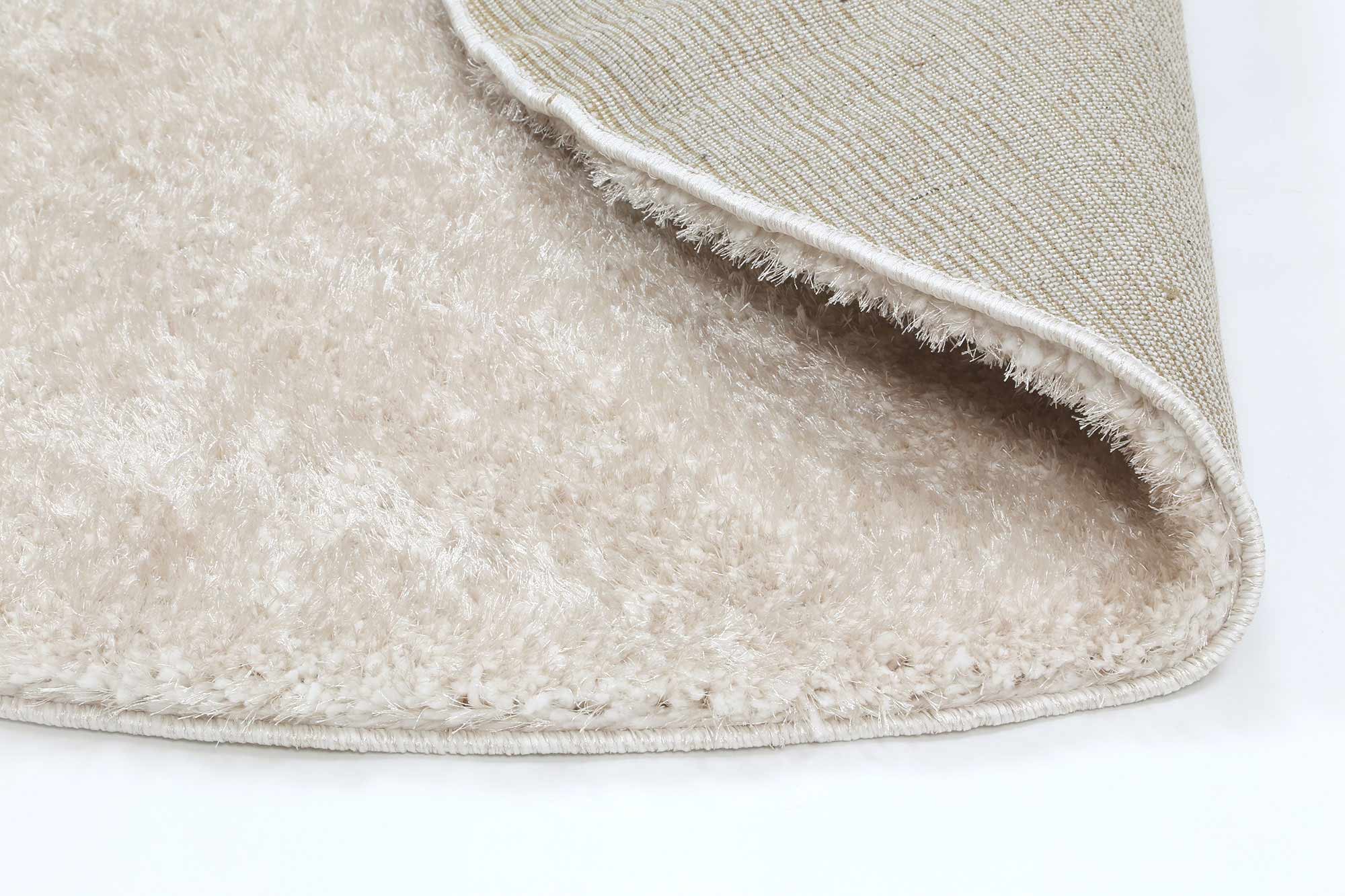 Fluffy  Shaggy Round Rug Ivory