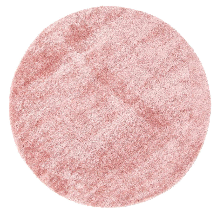 Fluffy  Shaggy Round Rug Pink
