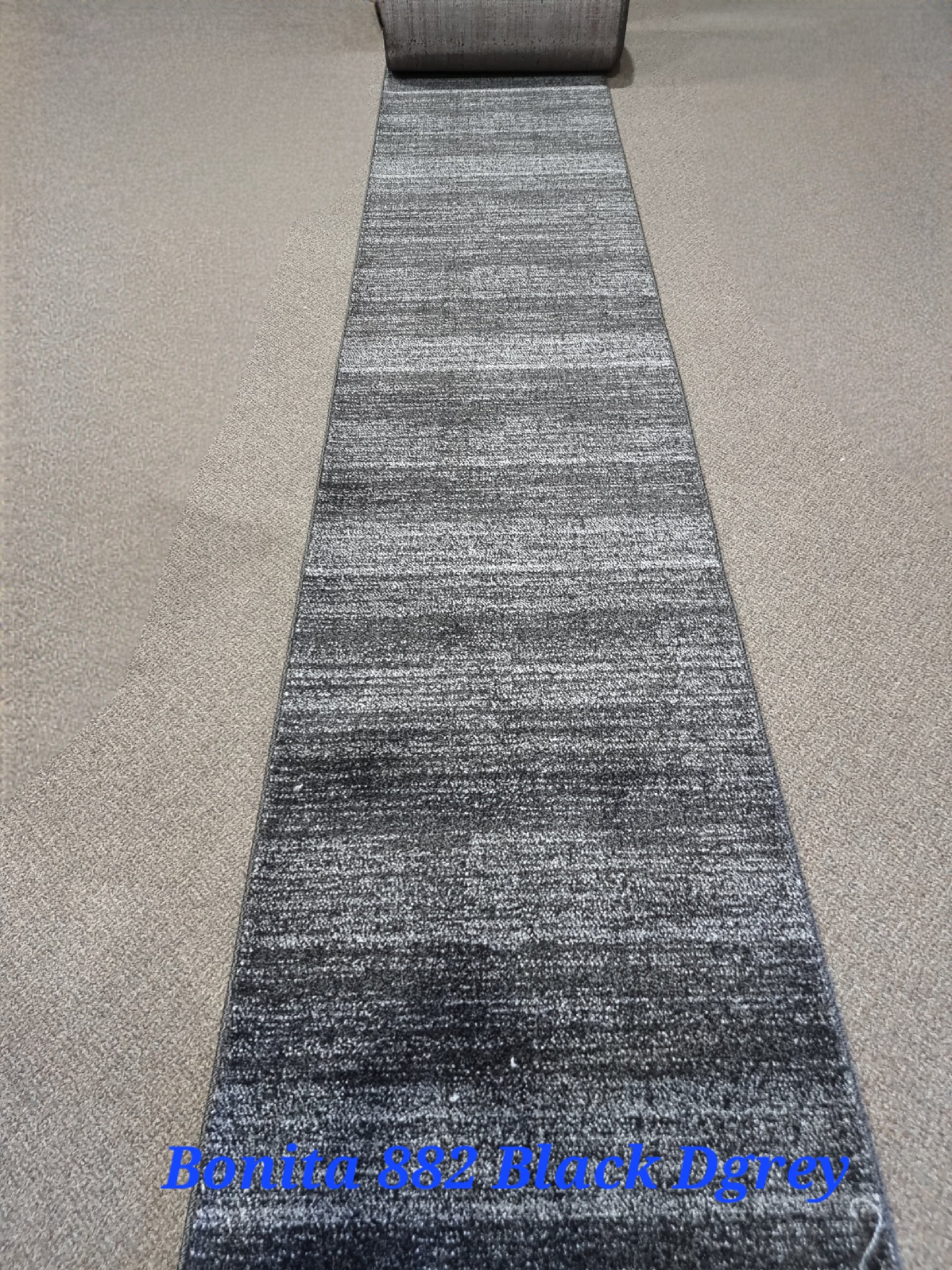 Black Hall Runner by WA Rugs