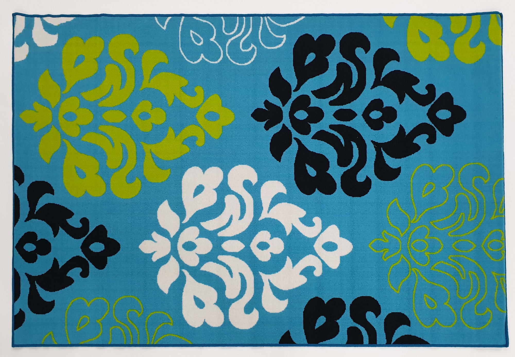 Damask Teal - Rubber backing