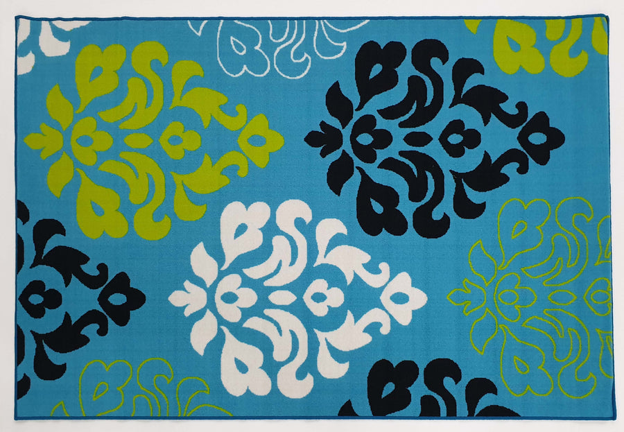 Damask Teal - Rubber backing