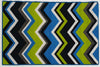 Multi Chevron Teal Lime- Rubber backing
